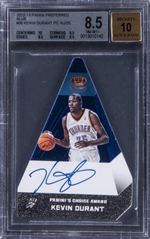 2012-13 Panini Preferred Blue #56 Kevin Durant Signed Card (#12/35) - BGS NM-MT+ 8.5/BGS 10